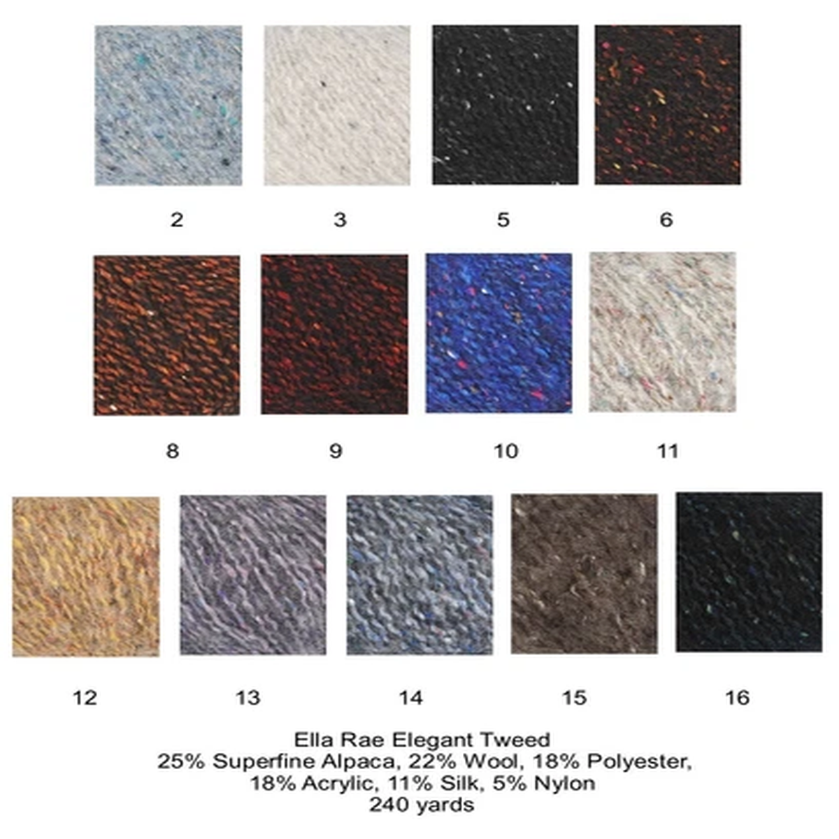 CLEARANCE: Elegant Tweed yarn from Ella Rae; 5 Colors