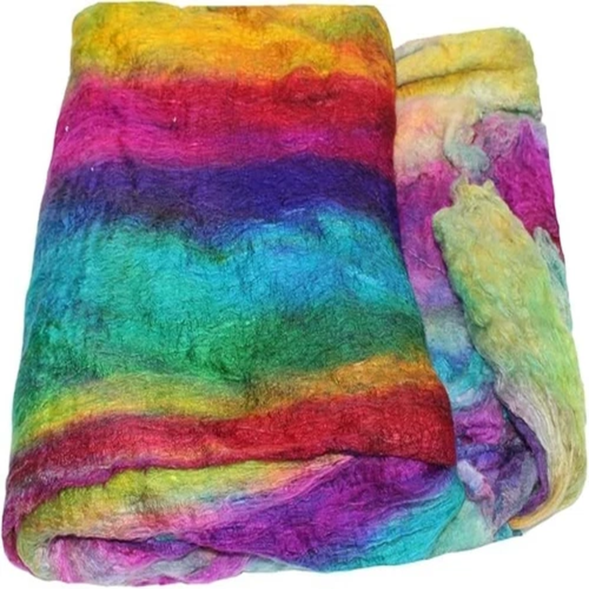 Knitsilk Premium A-Grade Mulberry Silk: Hand-Dyed Multicolour Fiber