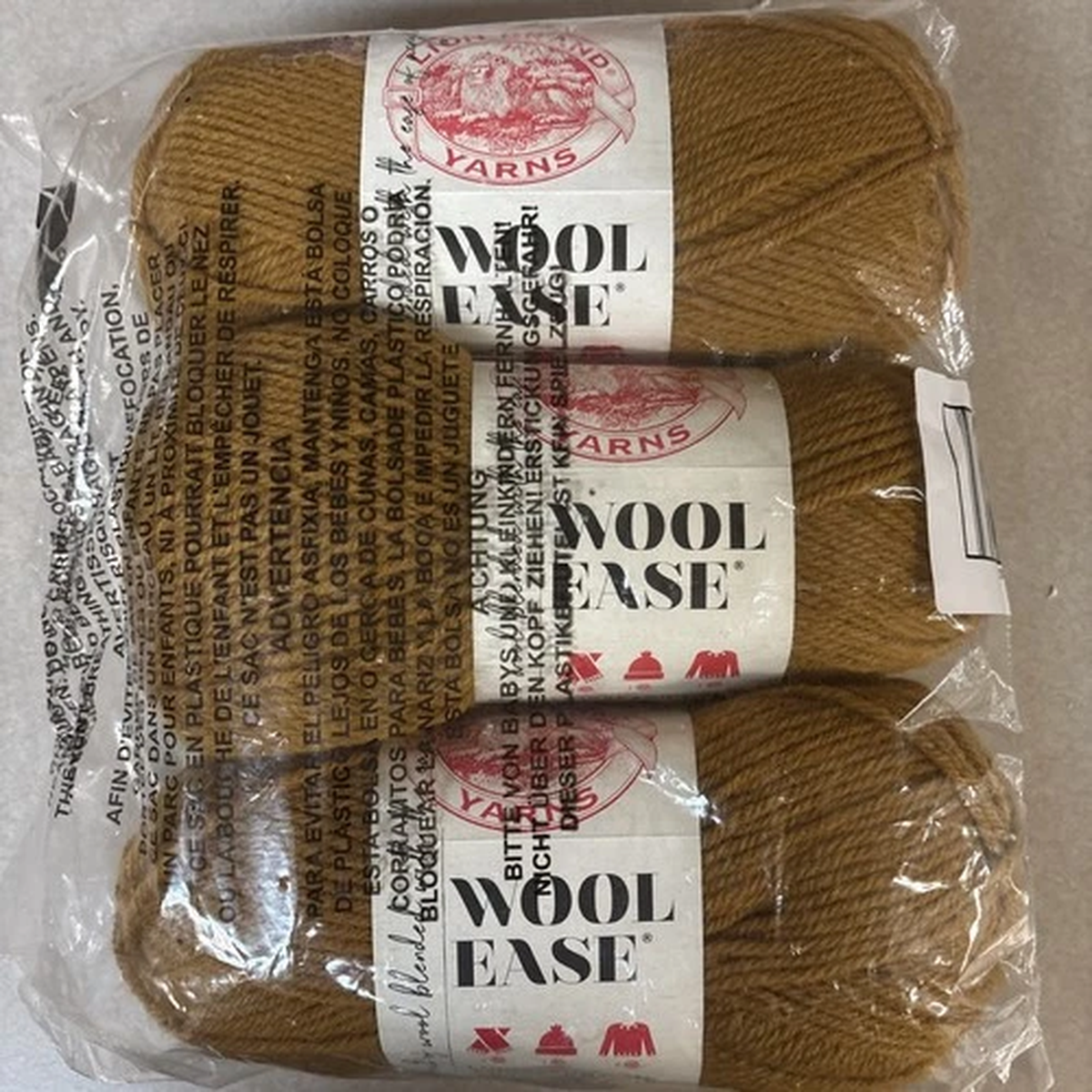 Lion Brand Wool Ease Arrowwood Wool Blend Yarn 197yd/180m #4 Weight 3 Skeins