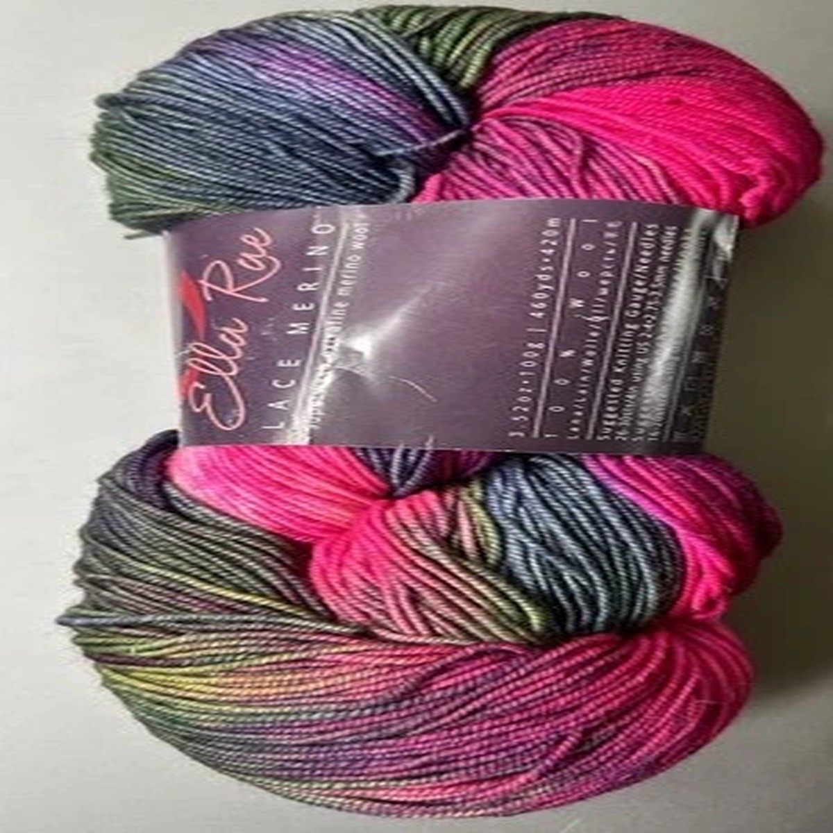 Luxurious Large 460yd Hank Of Ella Rae Lace Merino Hand Painted Fingering Yarn
