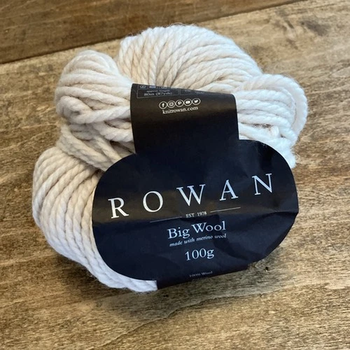 Rowan Big Wool Yarn Merino Wool #00092 Beige Cream 100 grams