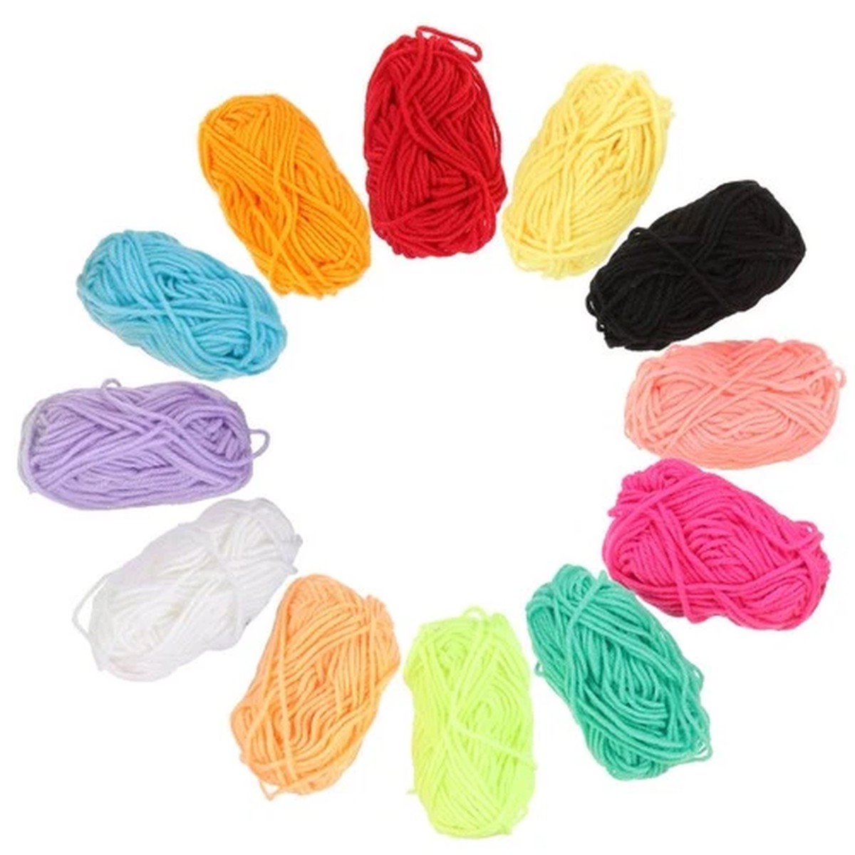 1 Set Reusable Knitting Wool Assorted Color Acrylic Yarn for Projects