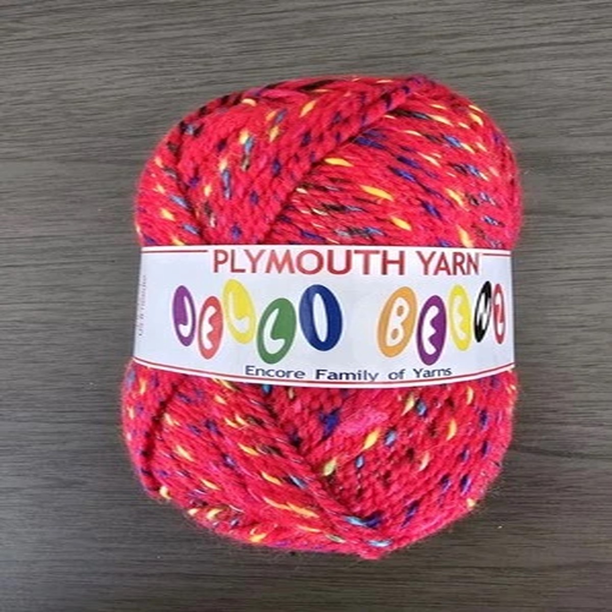 LOT 7 Skeins Plymouth Jelli Beenz Yarn New Red Color 1386 Wool Blend