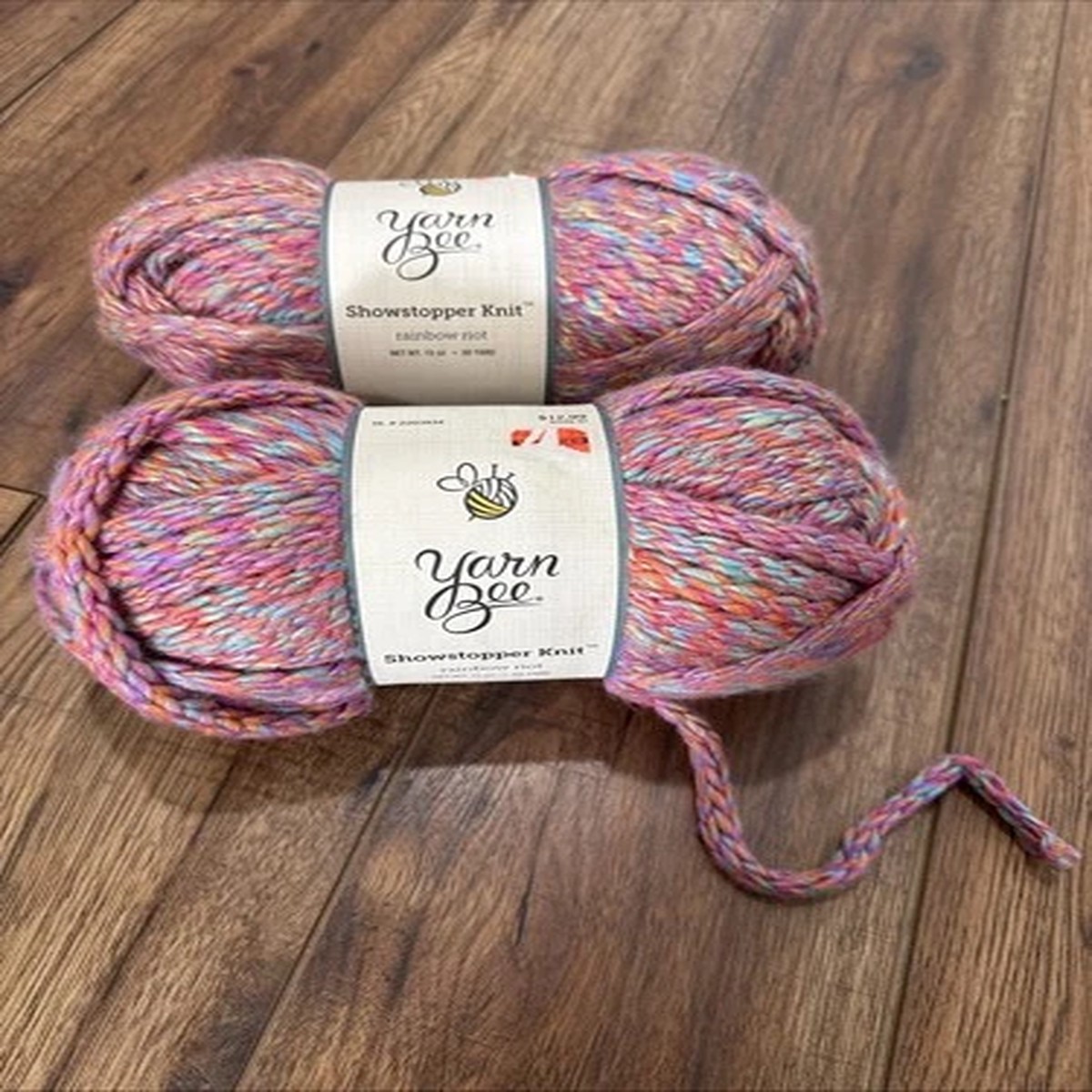 Showstopper Knit By Yarn Bee 2 Skein Lot Rainbow Riot