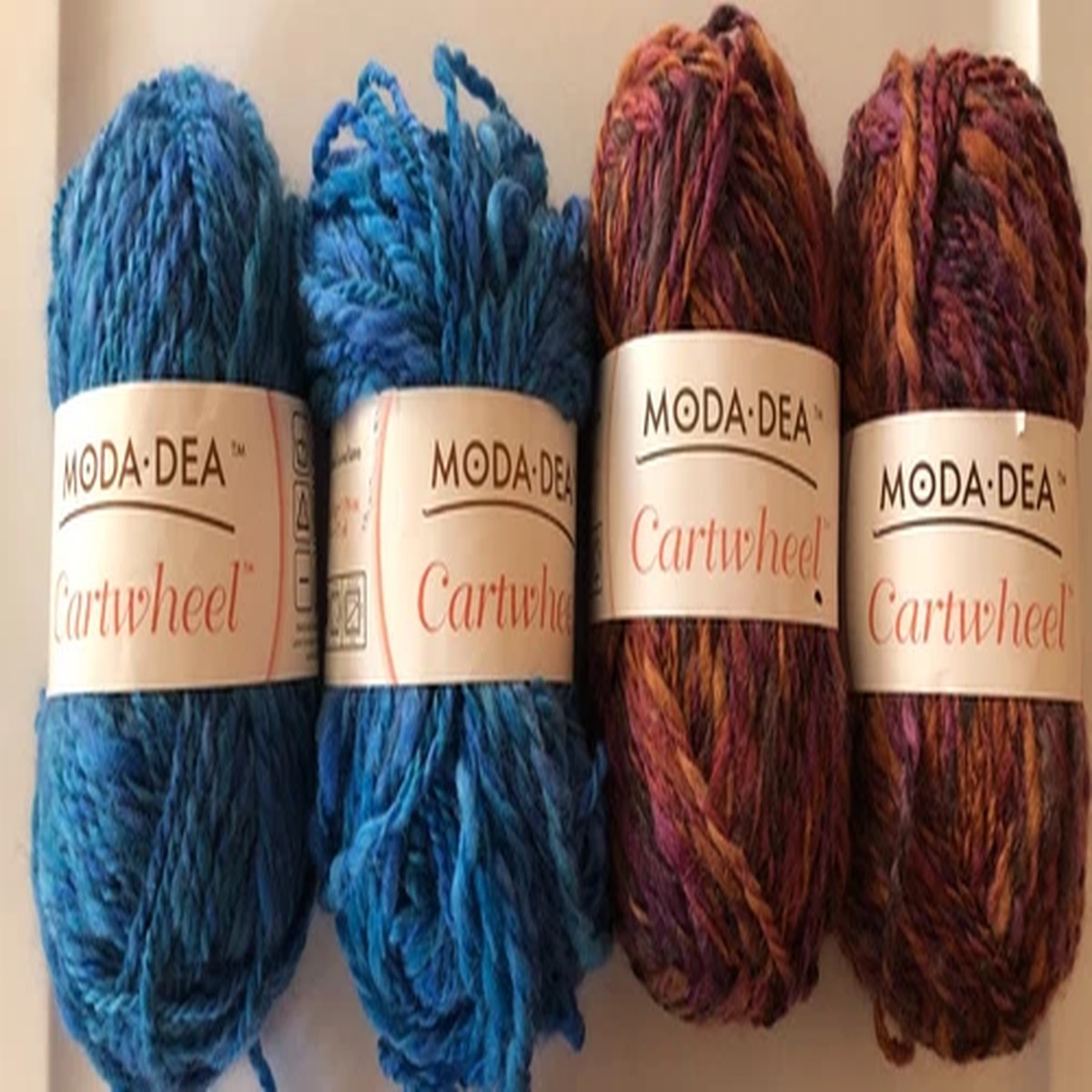 LOT OF 2- 100% WOOL MODA DEA CARTWHEEL YARN -CHOOSE COLOR