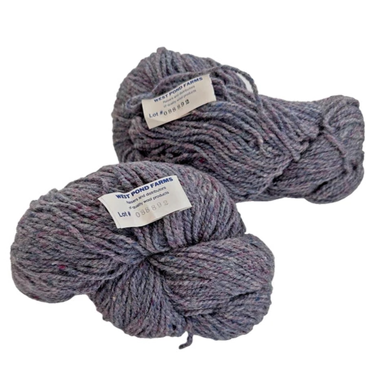 Native Wool Yarn West Pond Farms 100% Wool Purple Blue Gray 4 oz - Lot of 2