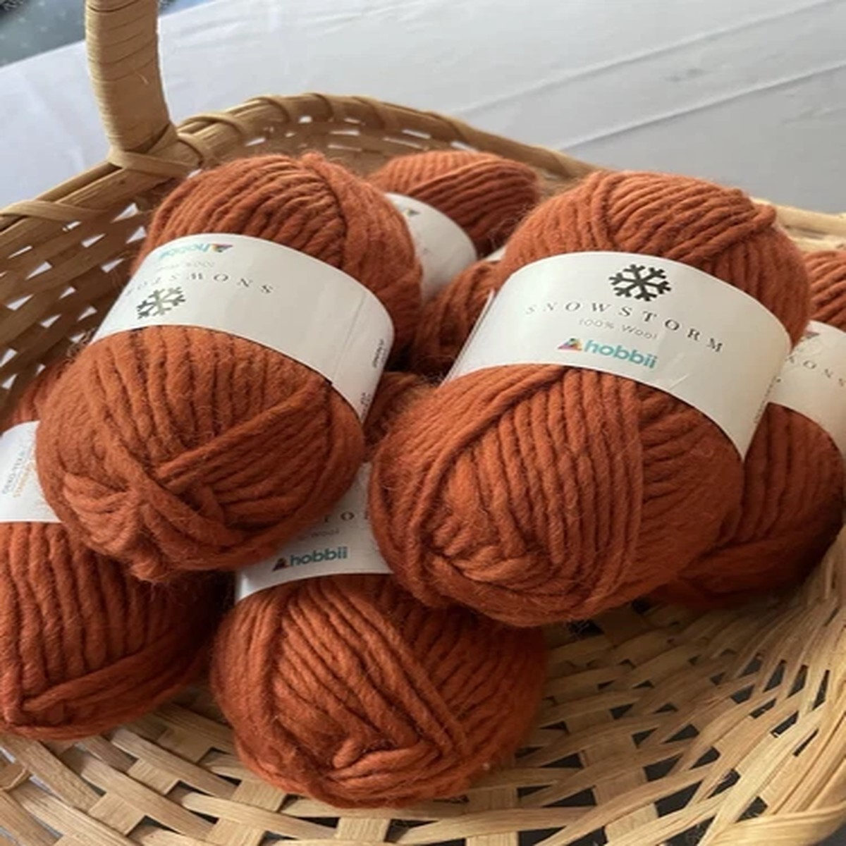 SNOWSTORM 100% Wool Yarn By Hobbii - 7 Skeins- Color #23- Amber