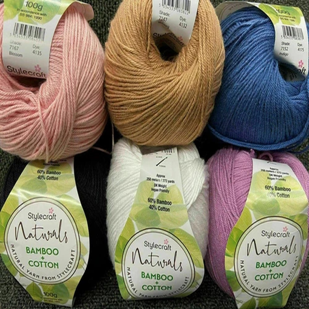 Stylecraft Naturals Bamboo & Cotton Natural Wool/Yarn per 100g Ball Various