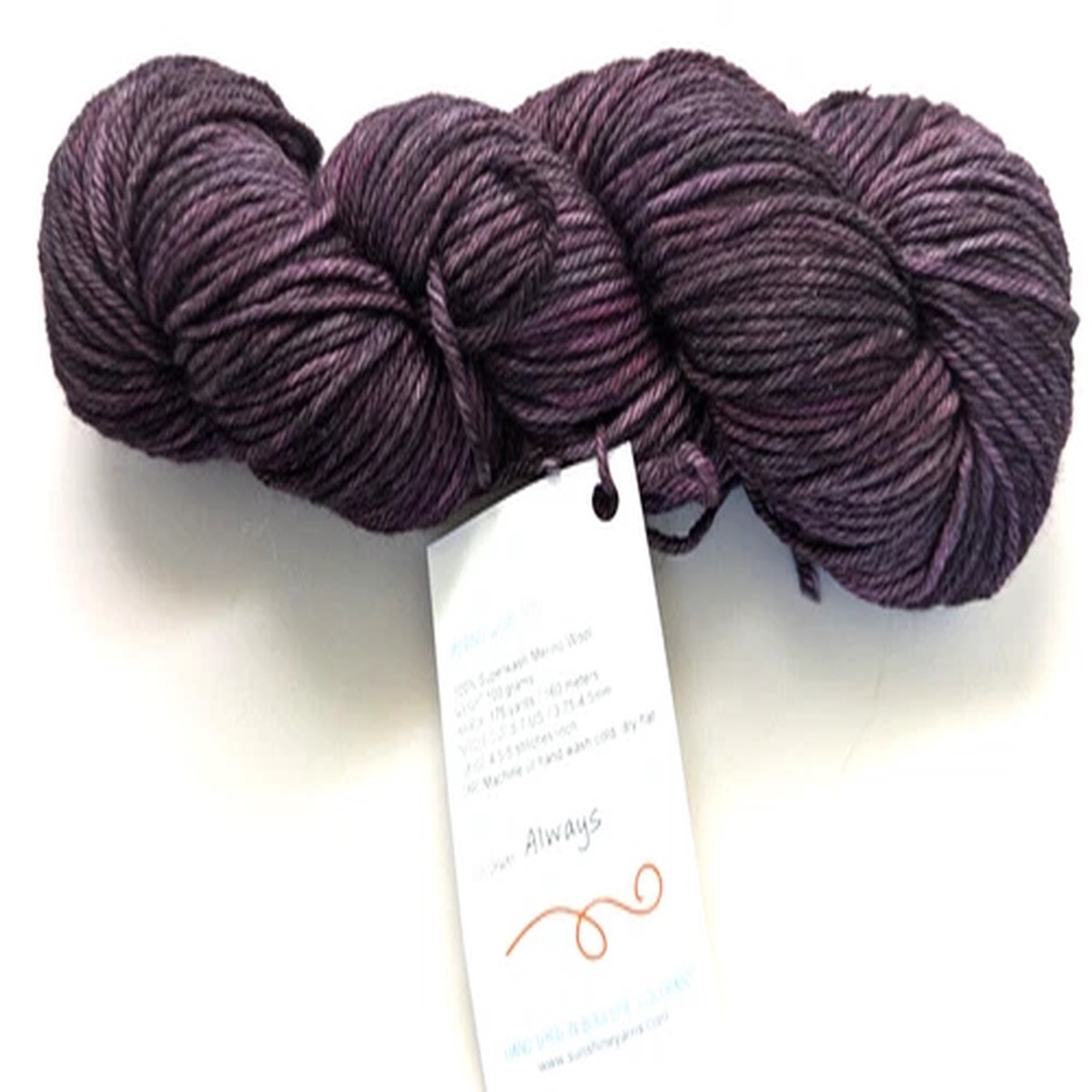 Sunshine Yarns Spread Color HandDyed 100% Merino Superwash Worsted 100gm/225 yd