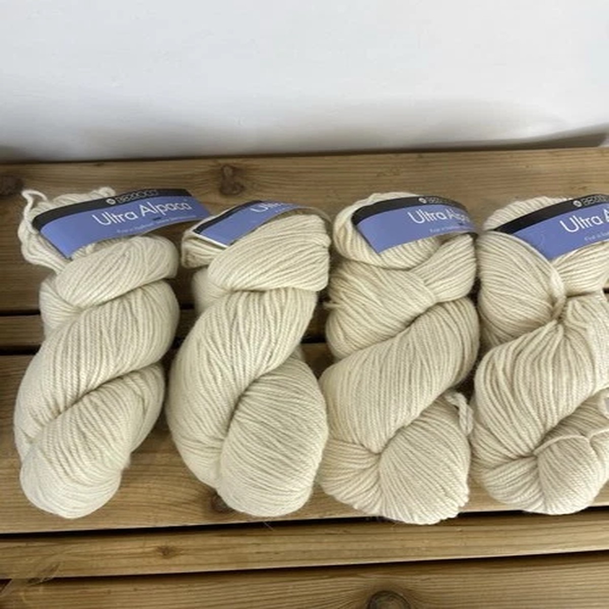 Berroco Ultra Alpaca Yarn Lot 5 Skein Cream 50/50 Alpaca Wool + Pattern