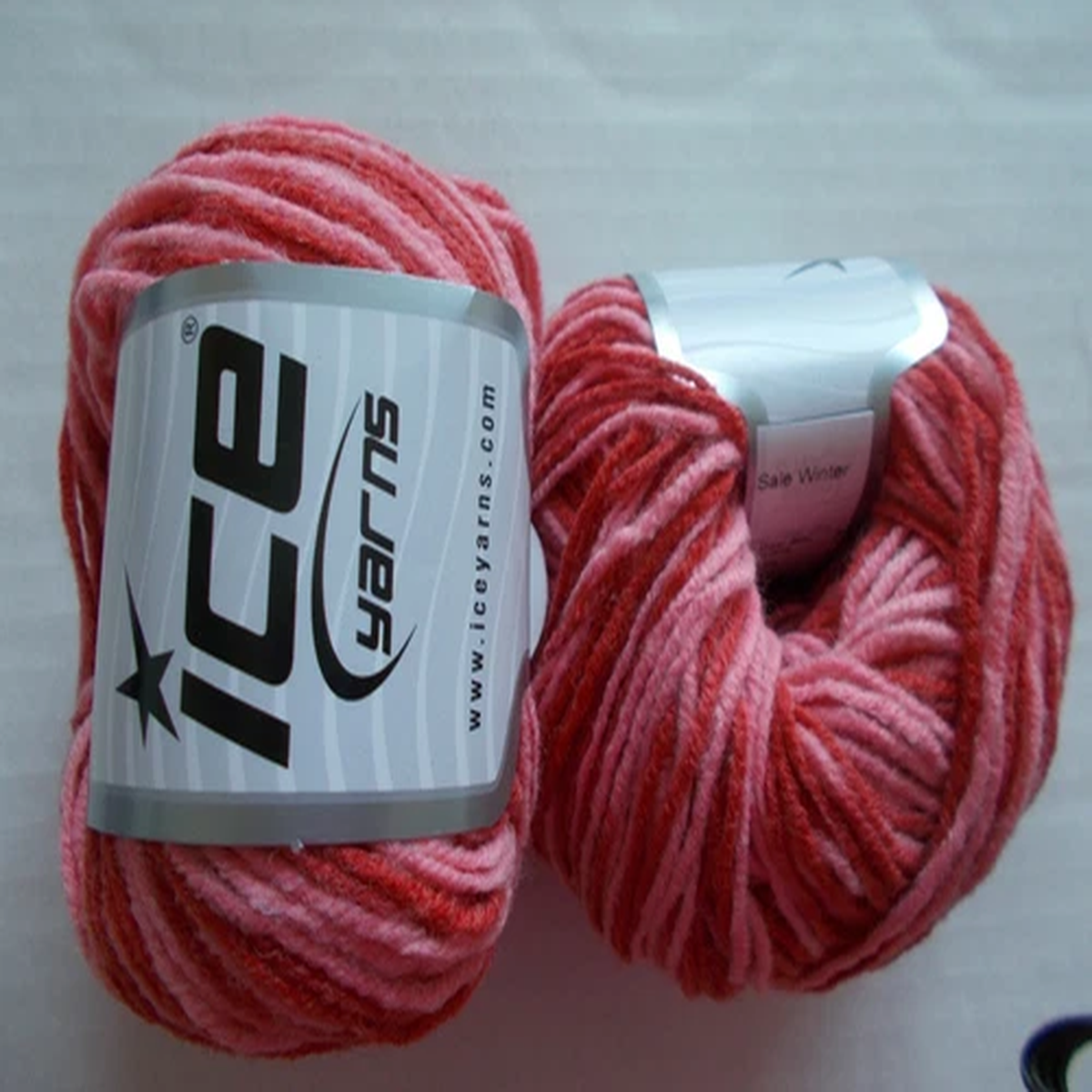 Ice Yarns Winter Wool blend yarn, light salmon red, lot of 2 (137 yds ea)
