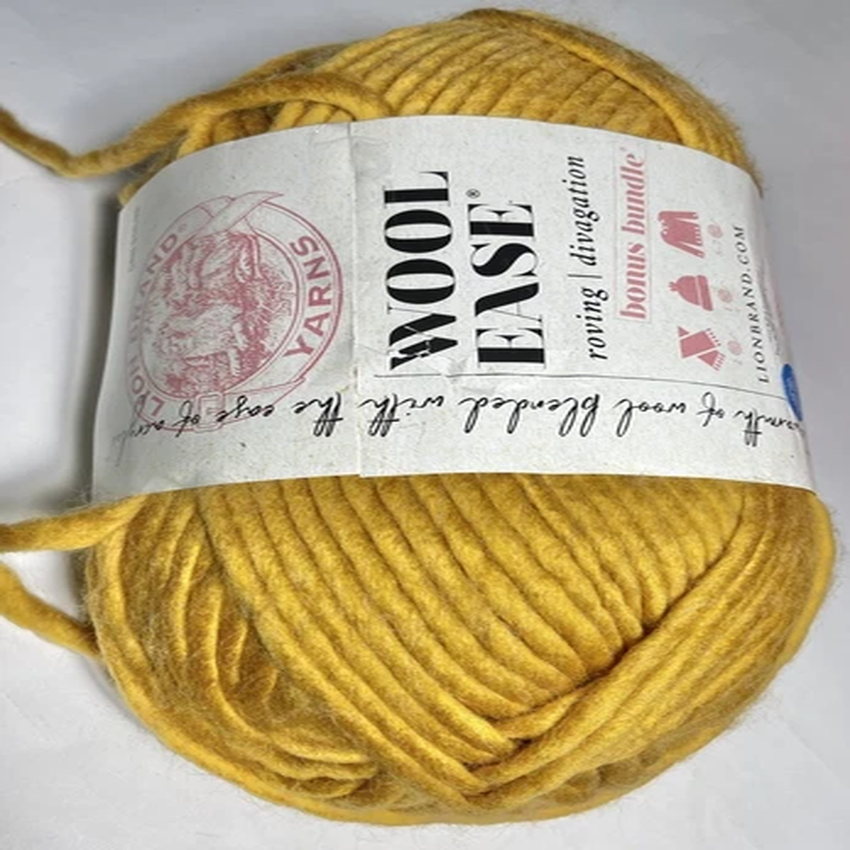 LION BRAND WOOL EASE ROVING DIVAGATION Yarn-1ball.MUSTARD. I Combine Shipping