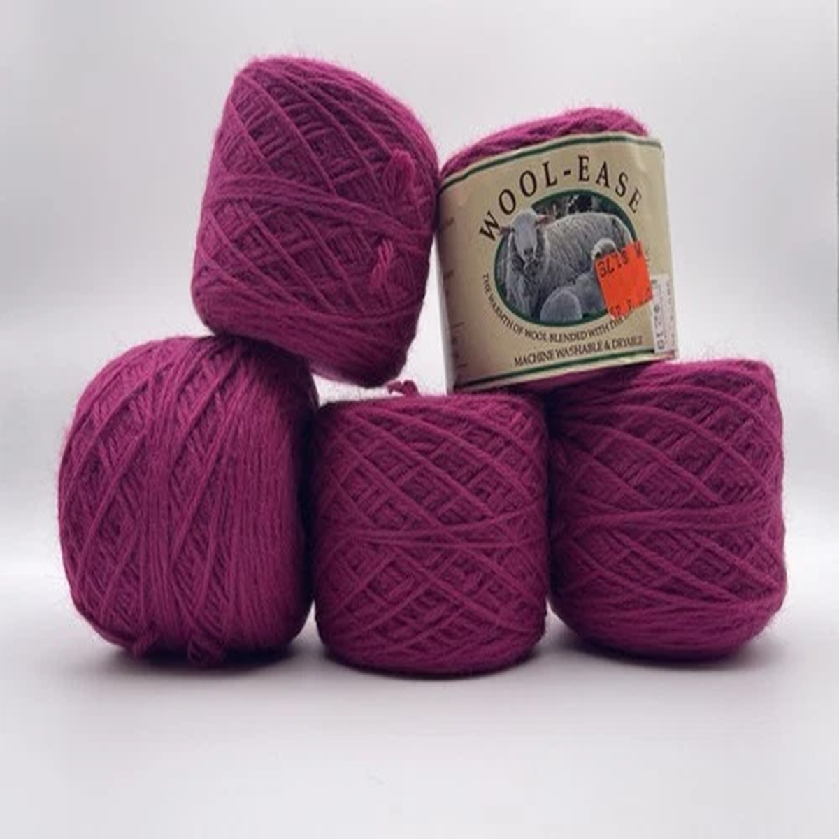 Lion Brand Wool-Ease Yarn Lot Of 5 3oz Skein Magenta 143