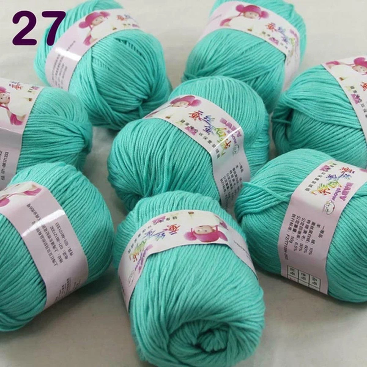 Sale 8 Skeinsx50g Cashmere Silk Wool Children Hand Knit Blankets Crochet Yarn 27
