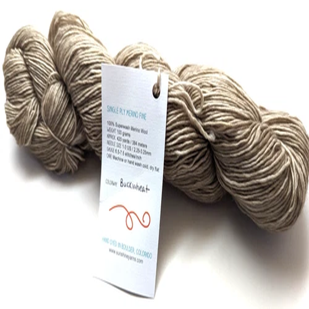 Sunshine Yarns Single Ply Merino Fine Superwash 420 yds/ 100gm Buckwheat