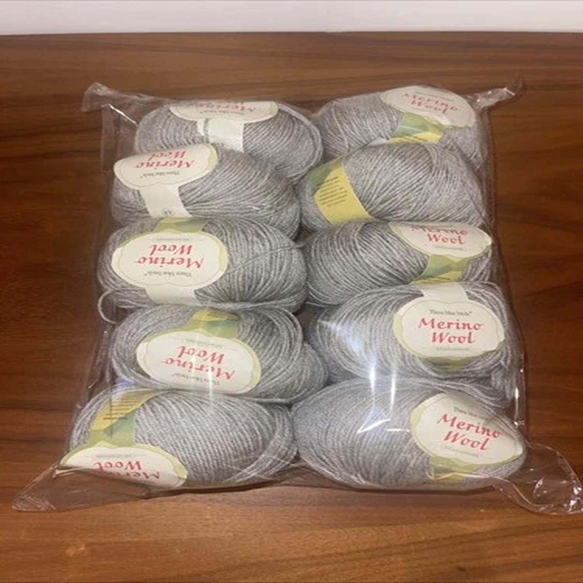 Three Blue Birds Yarn Balls 90% Merino Wool Grey 10x50g=500g New