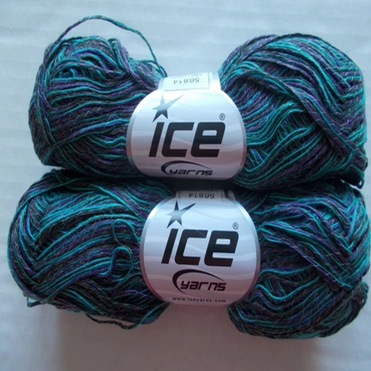 Ice Yarns Luxury Premium accent yarn, purple/turquoise, lot of 2 (198 yds ea)