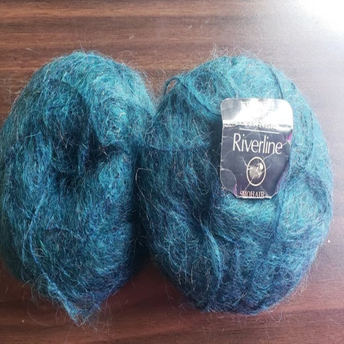 Lot 2 of British Mohair Spinners Riverline Yarn dark turquoise 78% mohair 50 gr