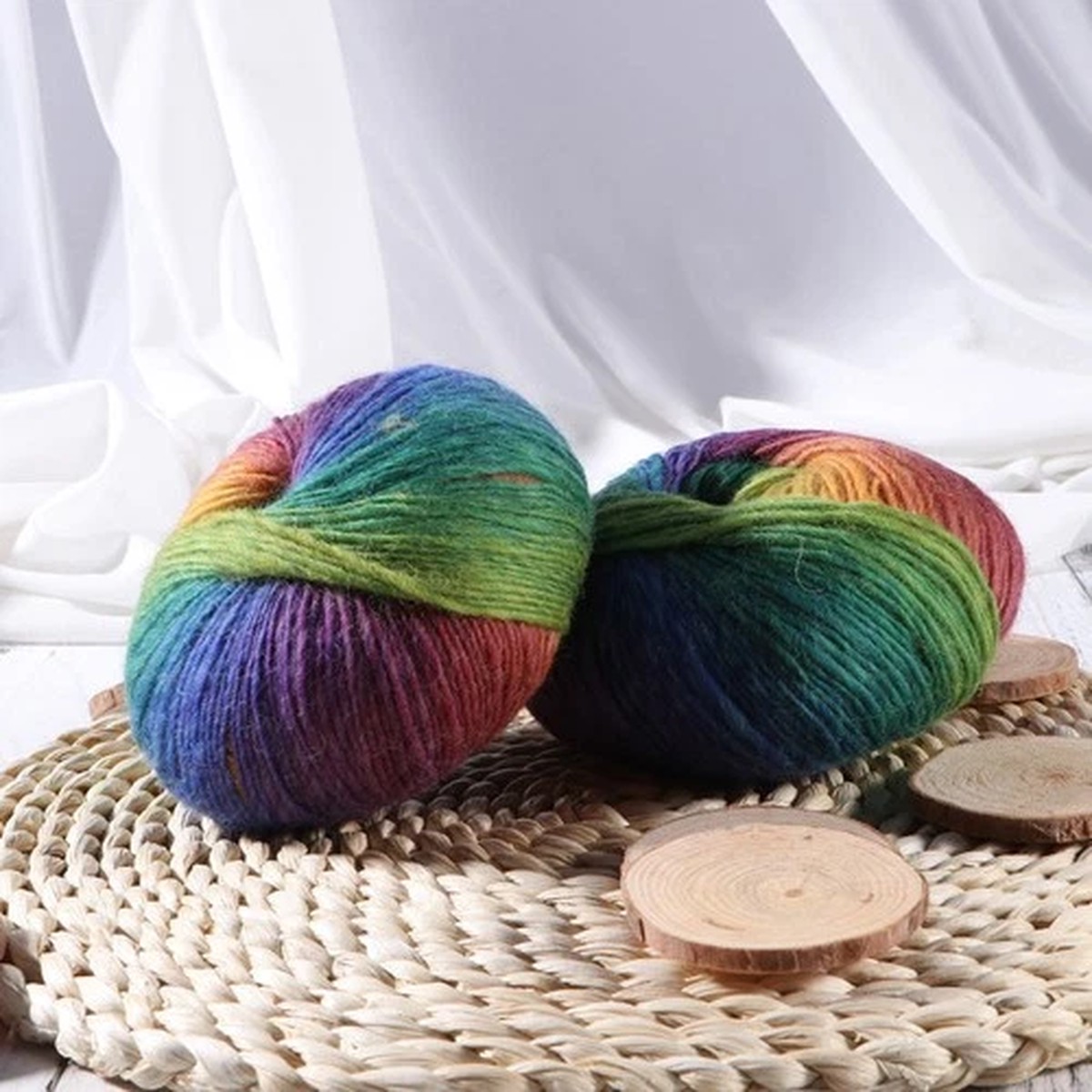 Multi Color Wool Yarn for Knitting Durable Reusable Warm Wool Yarn