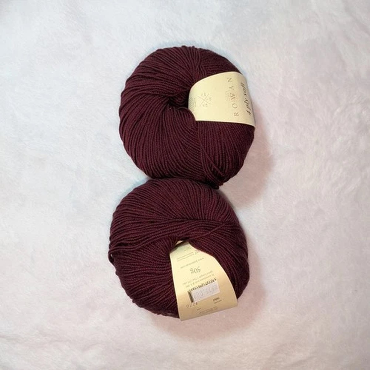 Rowan Yarn Wool Color 382 Purple 2 Balls 50g 191yds Each