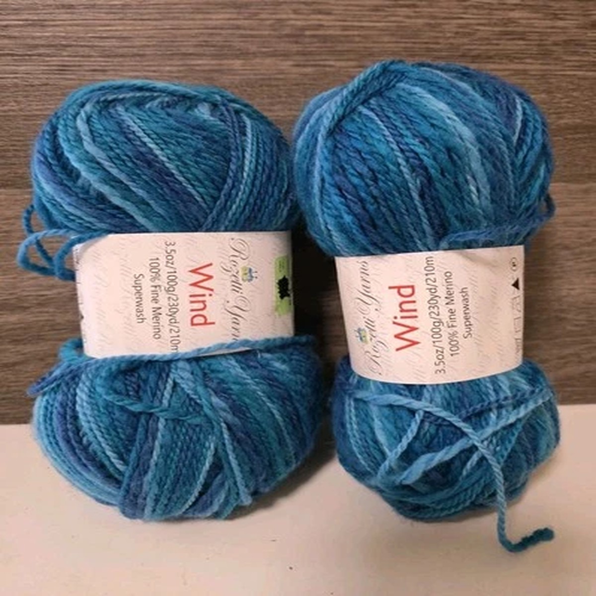 Rozetti Yarn 100% Fine Merino Wool Wind Blue 3.5 Oz Set Of 2