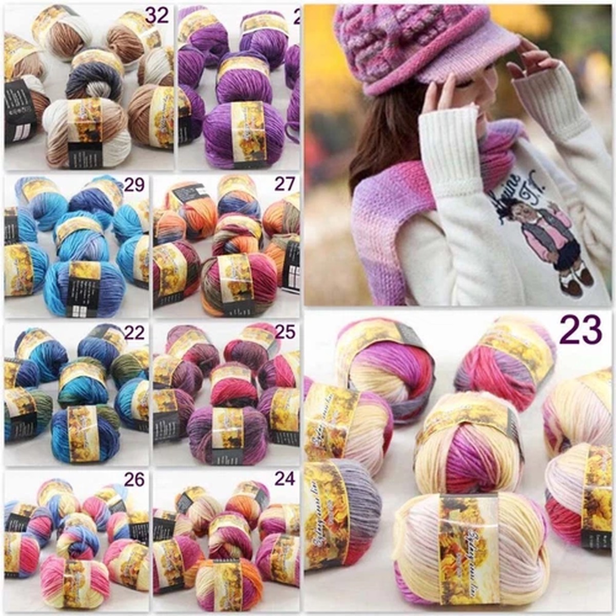 SALE NEW 1-8 balls x 50gr NEW Chunky Colorful Rug Hand Knitting Scores Wool Yarn