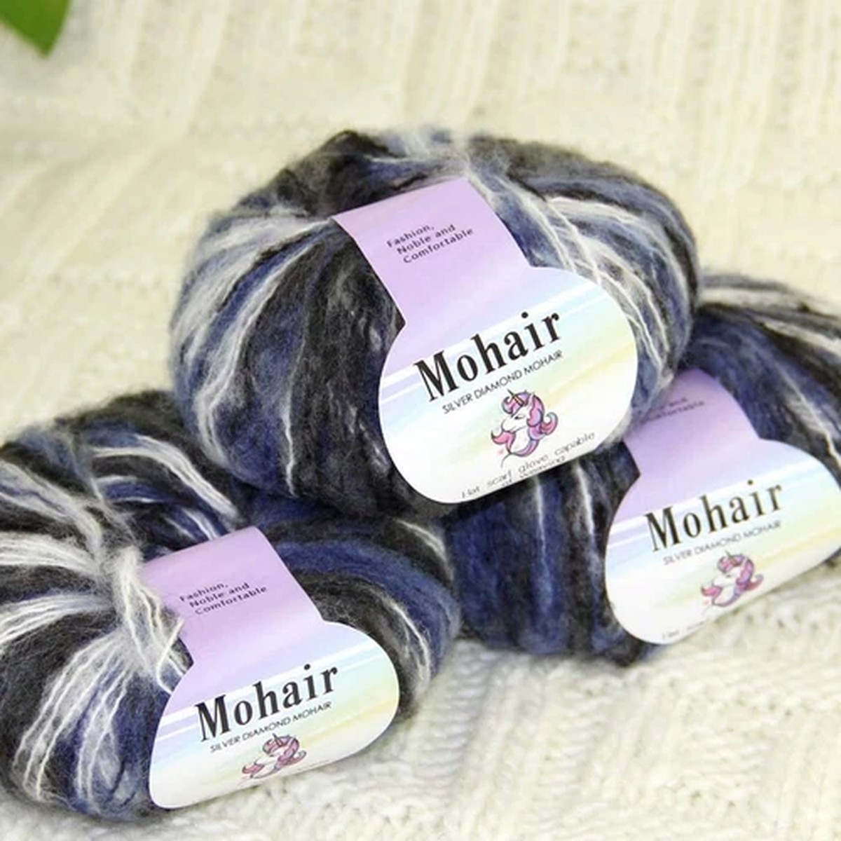 Sale New 3BallsX25gSoft Mohair wool Lace Rug Shawl Sweaters Crochet Yarn 41