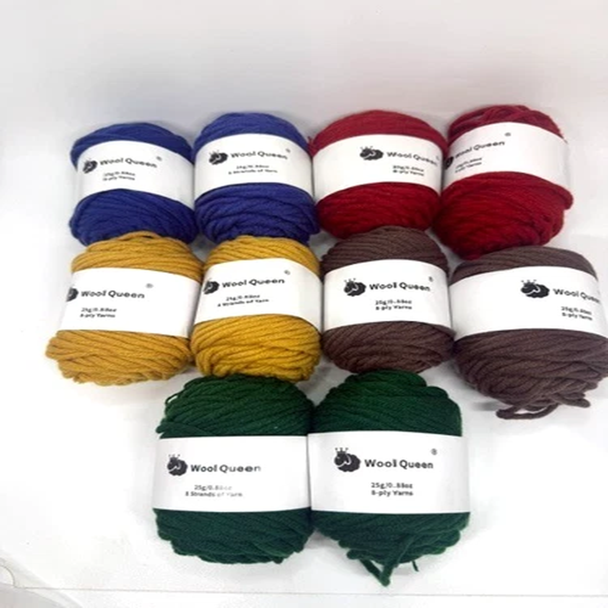 Wool Queen Mixed Lot of (10) 25g/0.88 oz 8 Ply Yarn EACH