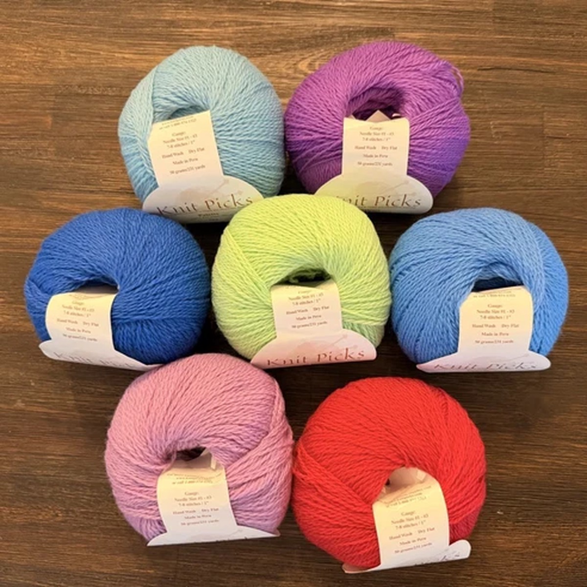 7 x Knit Picks PALETTE 100% wool fingering wt yarn