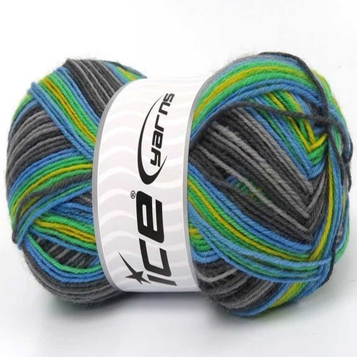 Green Blue Grey Smart Sock Yarn 83529 Ice Yarns Superwash Wool Nylon 100gr 437yd