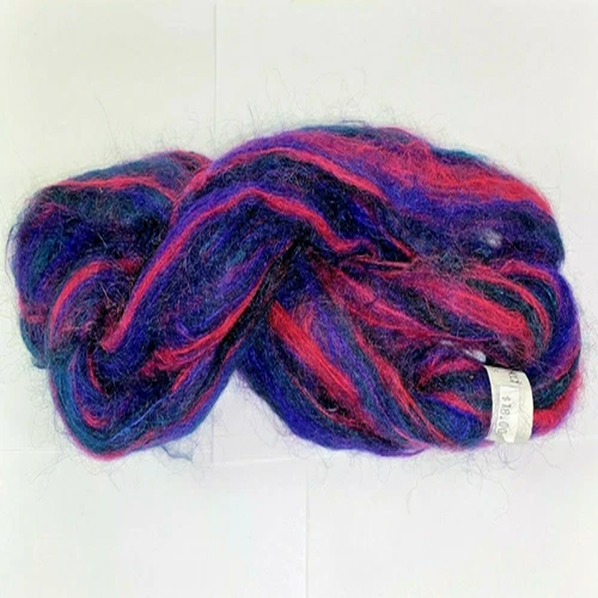 Hand Dyed Mohair Yarn 110 yds 46 g 1.6 oz Hot Pink Blue Green Purple
