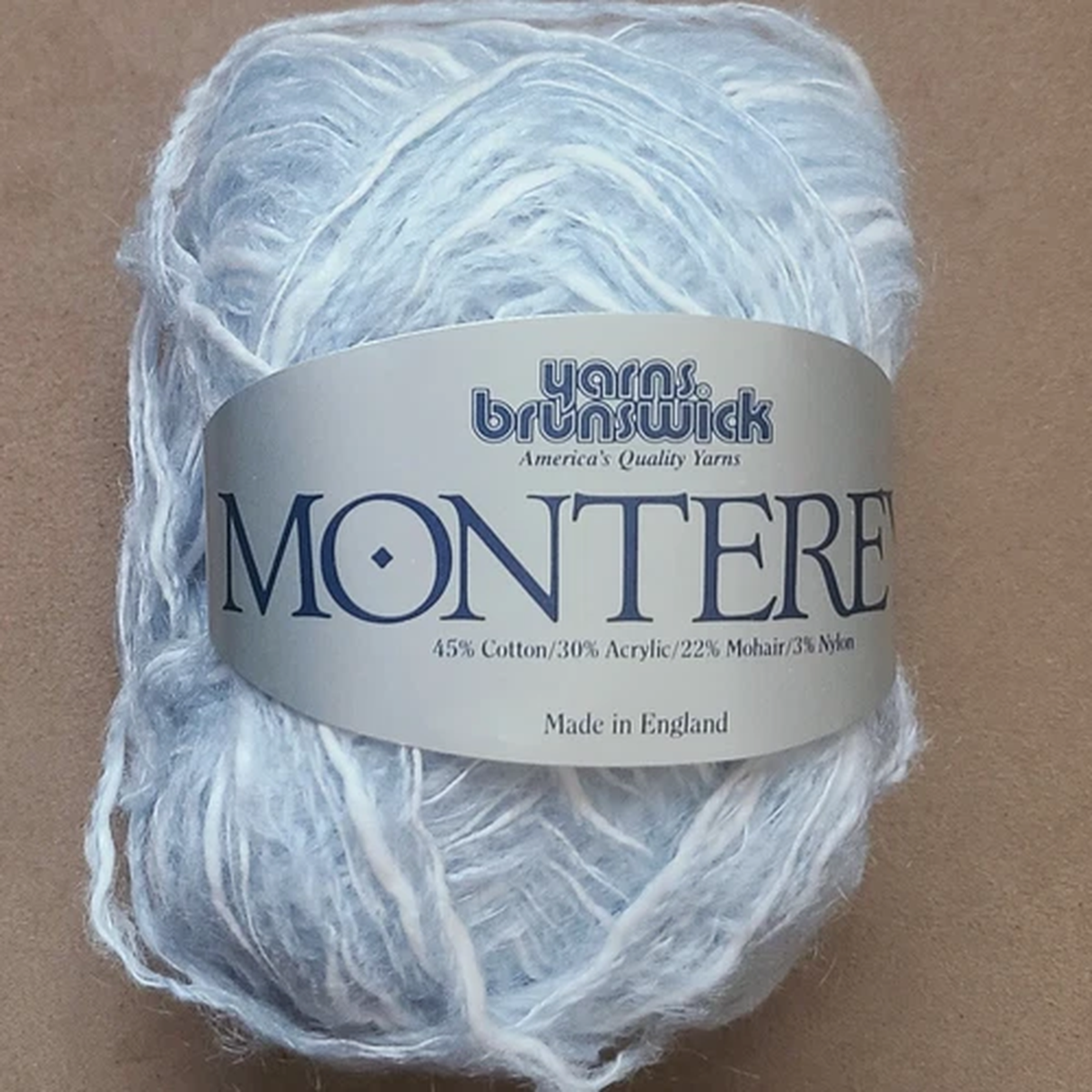 9 Skeins Monterey by Brunswick (45% Cotton/30% Acrylic/22% Mohair/3% Nylon) Blue