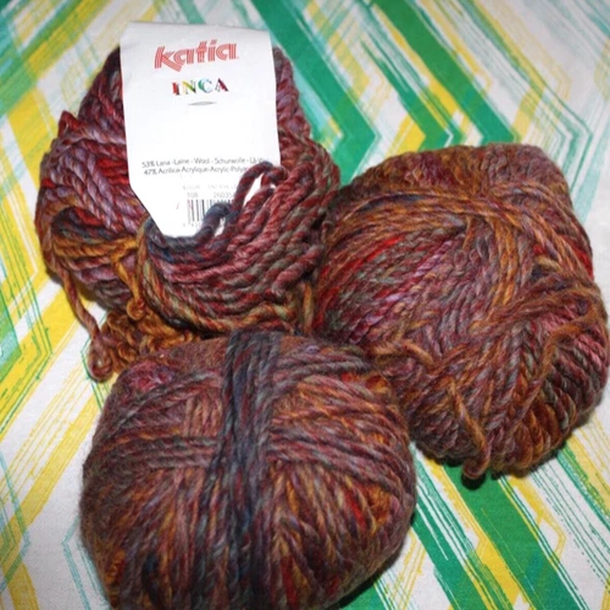 Katia Inca Yarn Lot Variegated 53% Wool #108 Made in Spain Craft - R -9