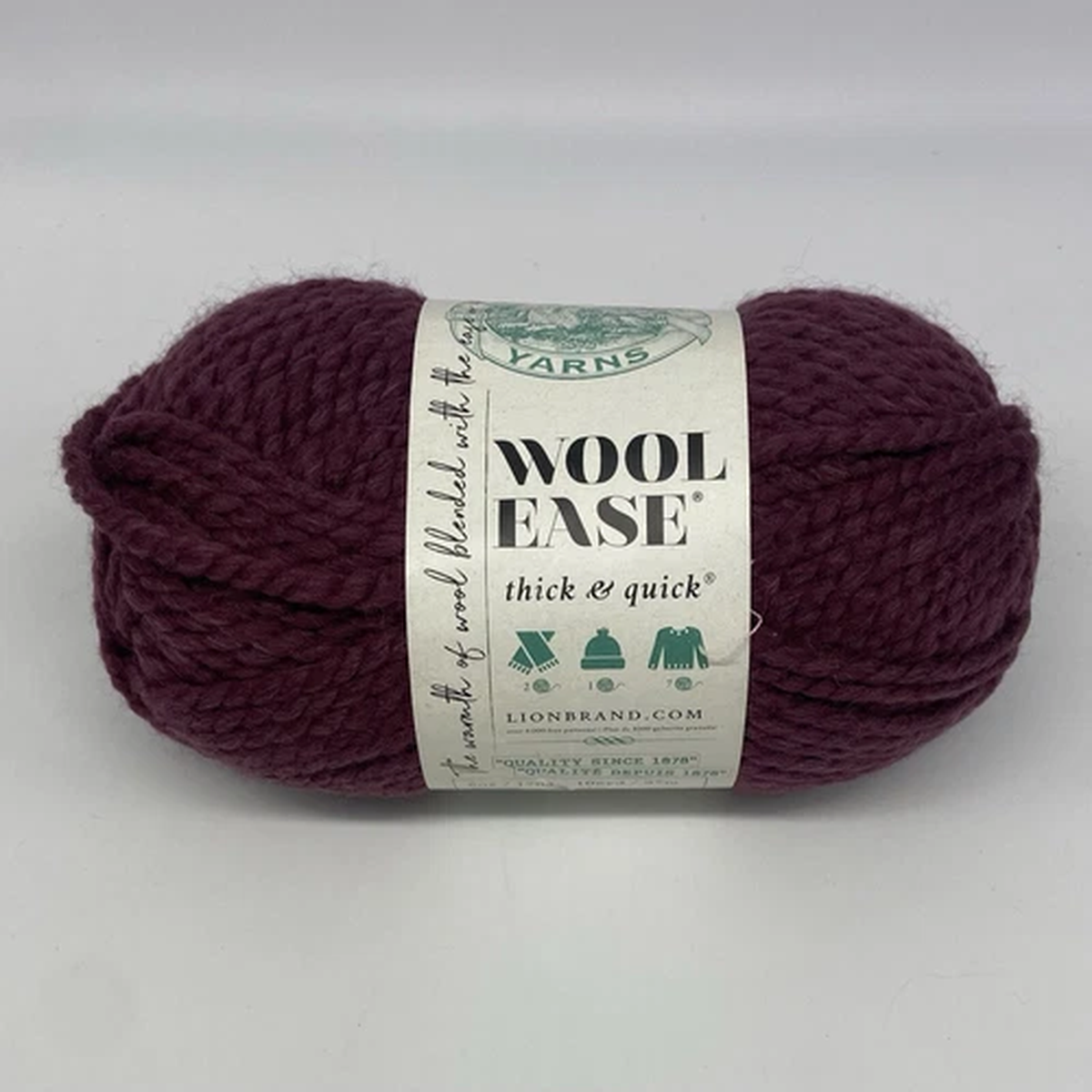 Lion Brand Wool-Ease Thick & Quick Super Chunky Yarn - Color: Fig