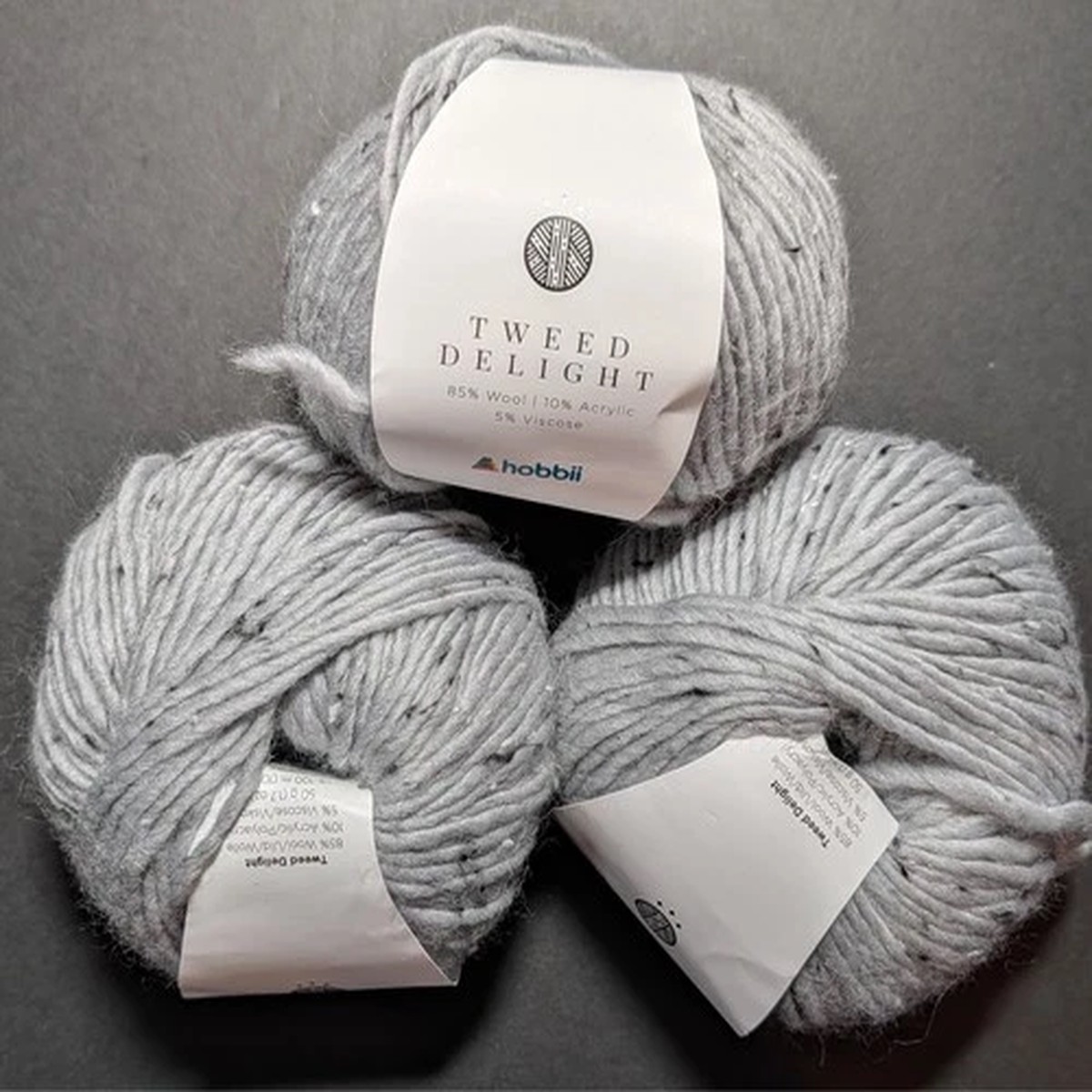 Lot of 3 Hobbii Tweed Delight Wool Blend Yarn *Destash*
