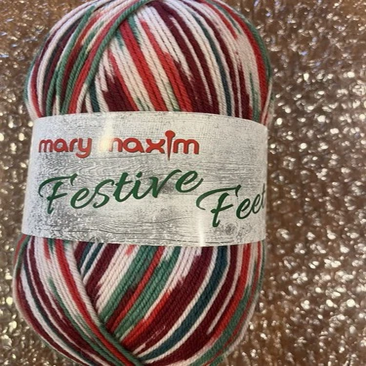 Mary Maxim Festive Feet Sock Yarn 3.5 Ounce/437 Yds -- Happy Holidays -- NIP