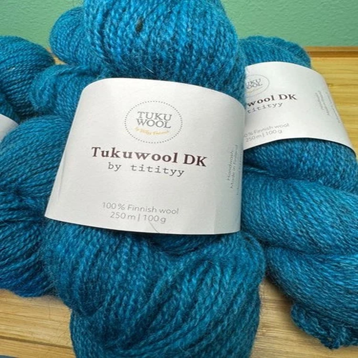 TUKUWOOL DK By Titityy Finnish Woolen Spun Yarn Kajo Teal Heather
