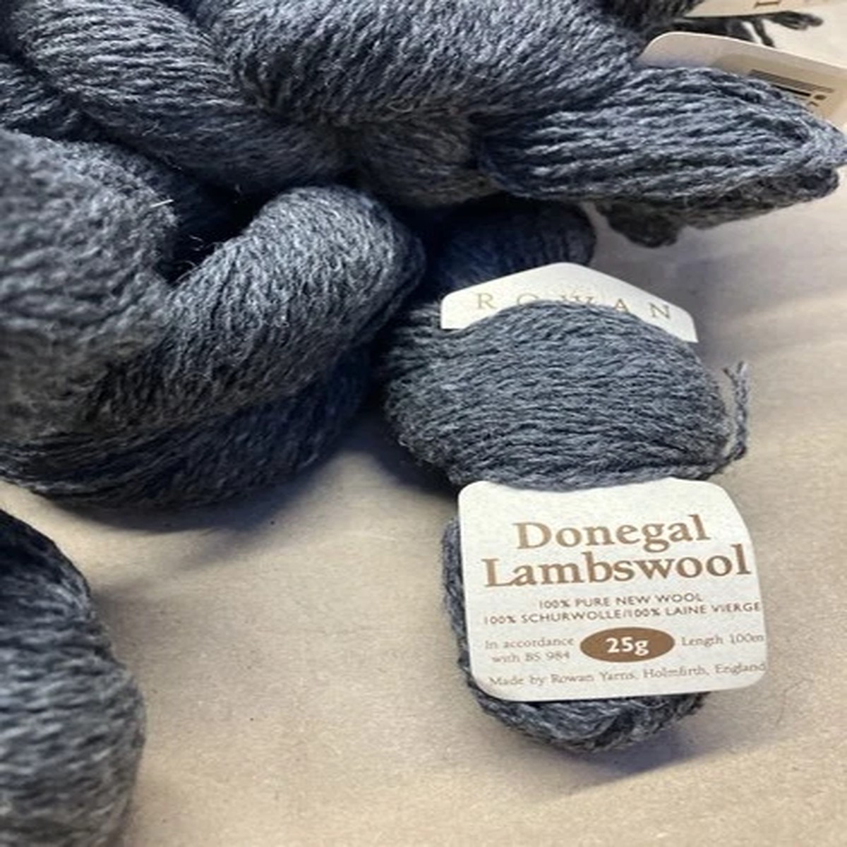 10 25g Skeins Rowan Donegal Lambswool Fingering Yarn Color 467 Dark Grey 109 Yds