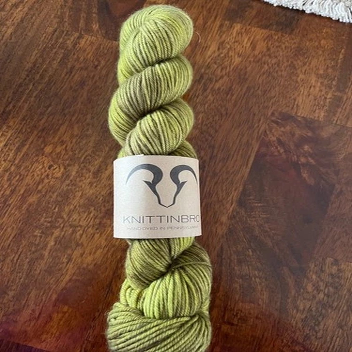 Knittenbro Yarn. 100% merino. 231 yards. Color Mellow. DK weight.
