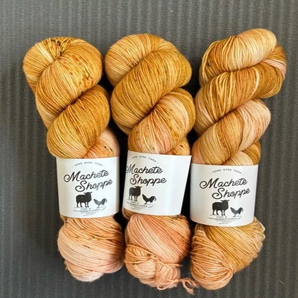 Machete Shop Simple Sock Yarn 3 Hanks Color OOAK3 4 Ply Fingering 463 Yds Each