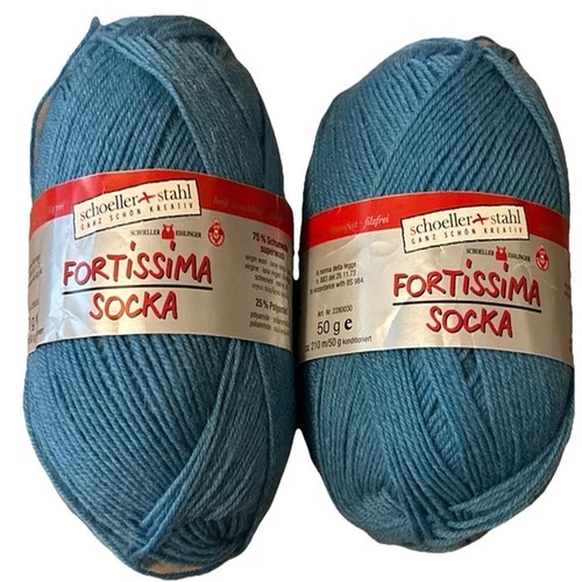 Schoeller + Stahl Fortissima Socka Yarn Lot Of 2 Skeins Wool/Polyamide Blue 1005