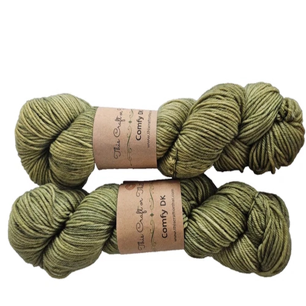2 This Craft or That Superwash Merino Wool DK Yarn Indie Dyed plied light green