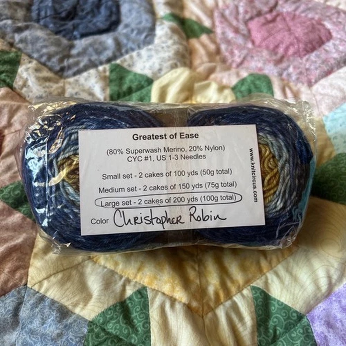 KNIT CIRCUS GREATEST OF EASE YARN - Large set 100 gms/400 yds -Christopher Robin