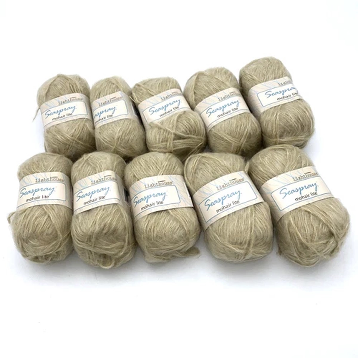 Lighthouse Mohair Light Seaspray Yarn 10 Skeins 110yards X 10 Beige