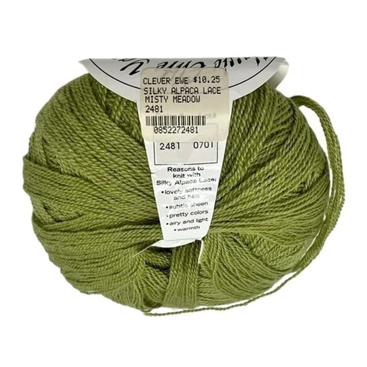 NEW Classic Elite Yarns Silky Alpaca Lace Misty Meadow Alpaca Silk Yarn Green