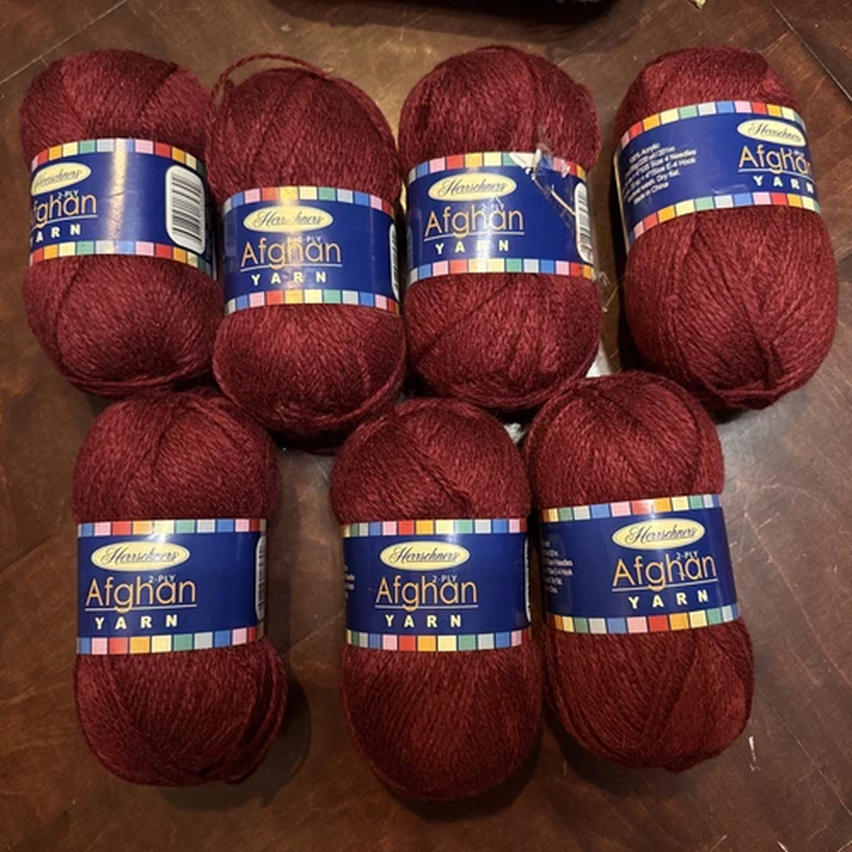Herrschners Acrylic Afghan Yarn 2 Ply Deep Pink 012 Fine 2 New Lot Of 7 Skeins
