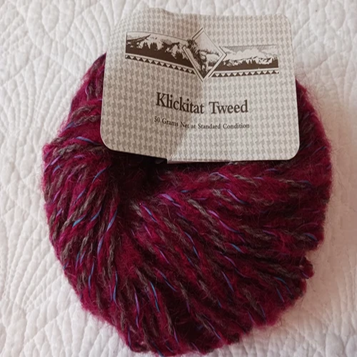 Klickitat Tweed Yarn Wool Mohair Blend Burgundy Blue Aran Wt 70 Yds New Zealand