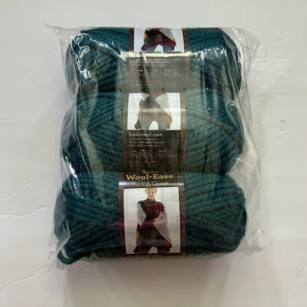 Lions Brand Wool Ease 3 Balls Peacock, Bundle of 3