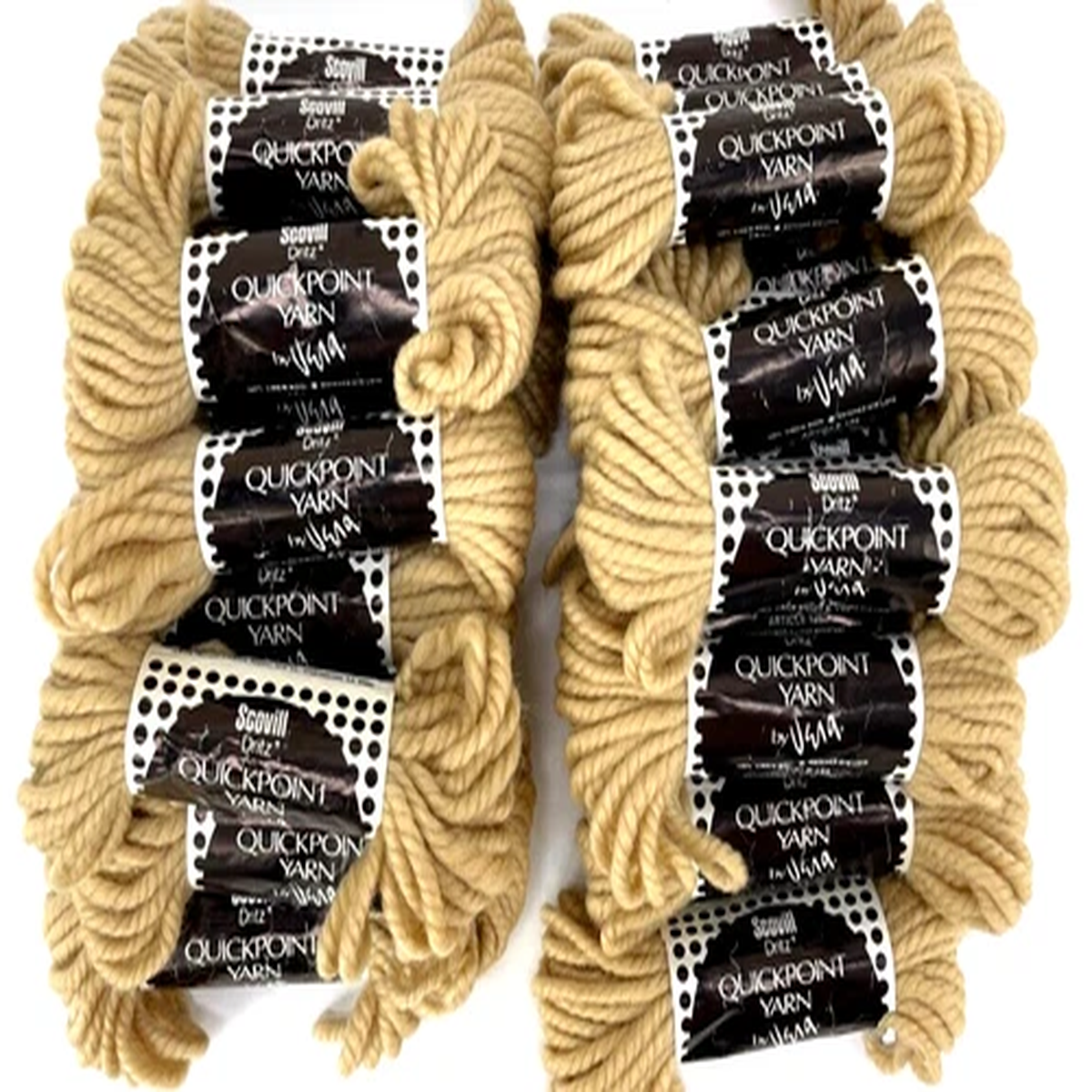 Lot of 26 Scovill Dritz Quickpoint 100% Virgin Wool Needlepoint Yarn Ivory 423