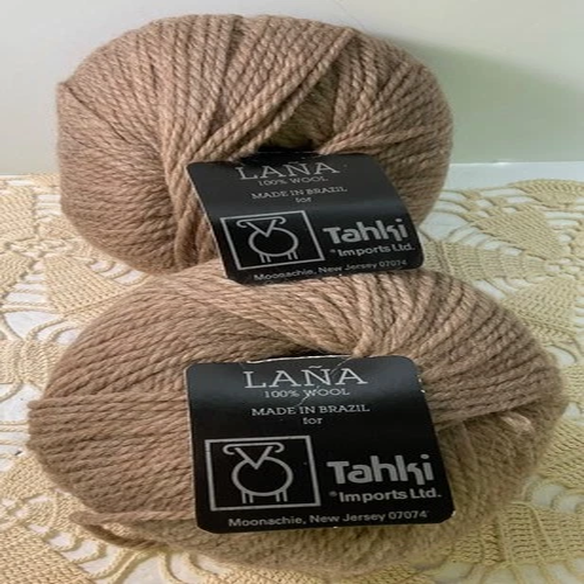 Tahki Lana Wool Yarn Lot of 2 Brown 7023 Bulky New Vintage